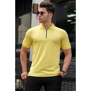 Madmext Men's Yellow Polo Neck Knitwear T-Shirt 5248