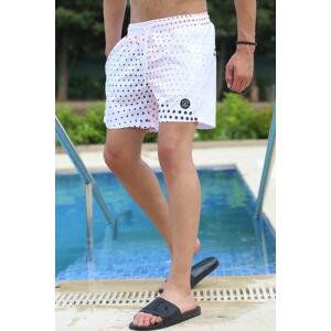 Madmext Dot Patterned White Swim Shorts 2950