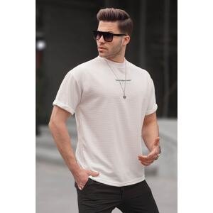 Madmext Ecru Lycra Basic Men's T-Shirt 6060