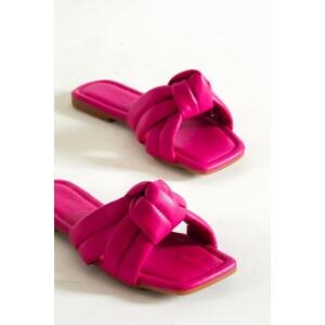 Capone Outfitters Capone Flat Heeled Fuchsia Women's Slippers