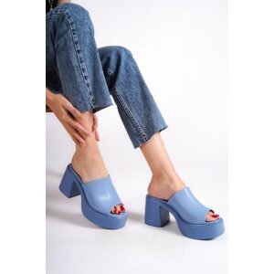 Capone Outfitters Capone Platform Denim Blue Women's Slippers