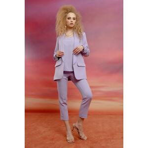 Lafaba Women's Lilac High Waist Fabric Trousers