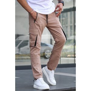 Madmext Beige Cargo Pocket Jogger Trousers 5791