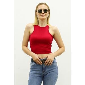 Madmext Mad Girls Claret Red Crop Top MG361