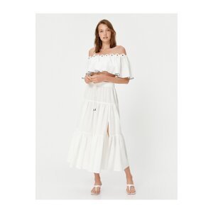 Koton Rachel Araz X Cotton - Cotton Midi Skirt with Slits
