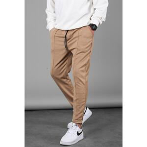 Madmext Men's Camel Striped Sweatpants