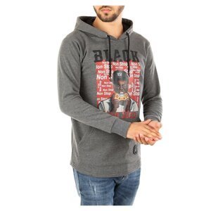Madmext Hooded Printed Sweatshirt Smoked 2779