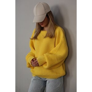 Madmext Yellow Basic Knitwear Sweater
