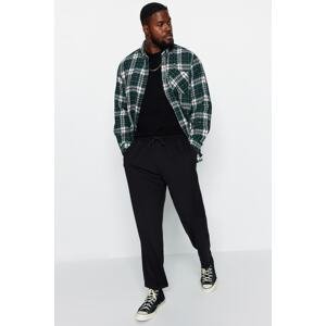 Trendyol Black Men's Regular Fit Plus Size Pants with Elastic Waist,
