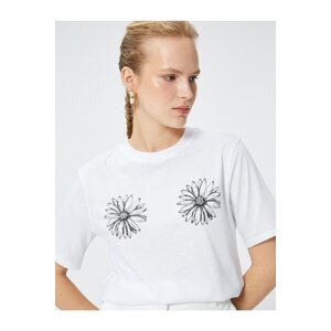 Koton Rachel Araz X Cotton T-Shirt with Daisy Print.