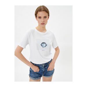 Koton Şahika Ercümen X Cotton - Fish Printed Cotton T-Shirt