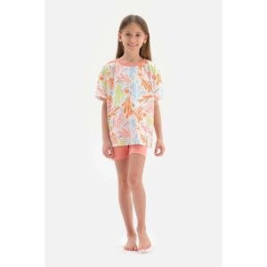Dagi Multicolour Coral Printed Short Sleeve Pajama Set