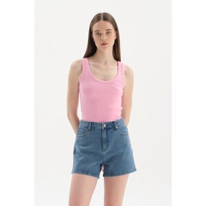 Dagi Pink Thick Strapped Ribbed Undershirt