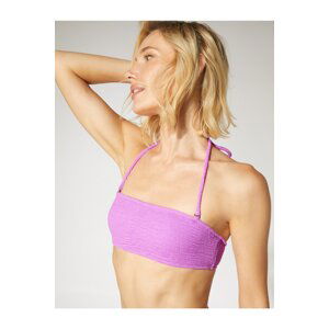 Koton Strapless Textured Bikini Top with Detachable Straps