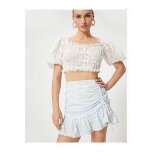 Koton Rachel Araz X Cotton - Pleated Ruffle Mini Skirt