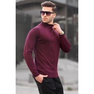 Madmext Plum Slim Fit Half Turtleneck Men's Knitwear Sweater 6343