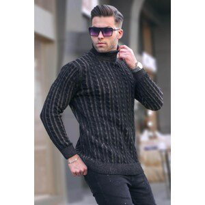 Madmext Black Turtleneck Knit Detailed Sweater 6317