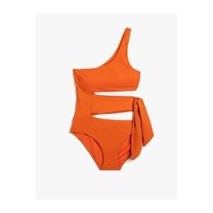 Koton One-Shoulder Swimwear with Window Detail Covered Tie
