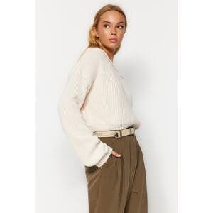 Trendyol Stone Boat Neck Knitwear Sweater