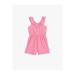 Koton Jumpsuit Short Sleeveless Frilly Textured