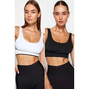 Trendyol Black Medium Support/Shaping Double Sided Wearable Knitted Sports Bra