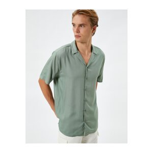 Koton Basic Shirt Short Sleeves Turndown Collar Ecovero® Viscose