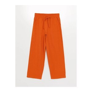 LC Waikiki Lcw Modest Women's Elastic Waist, Comfortable Fit and Straight Linen Blended Trousers.
