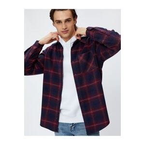 Koton Lumberjack Shirt Classic Collar Buttoned Pocket Detailed Long Sleeve Soft Textured