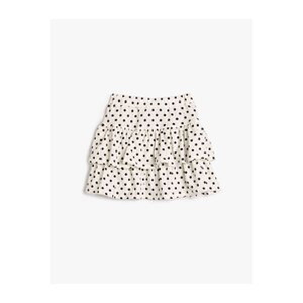 Koton Frilled Mini Skirt Polka Dot Relaxed Cut with Elastic Waist
