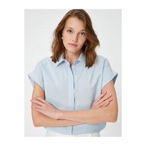 Koton Short Sleeve Shirt Buttoned Textured Viscose Blended