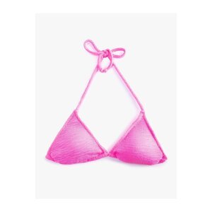 Koton Triangle Bikini Top Textured Halter Neck