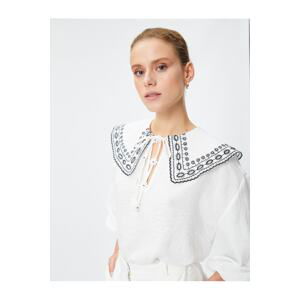 Koton Embroidered Baby Collar Balloon Sleeve Shirt