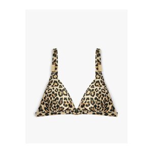 Koton Triangle Bikini Top Leopard Pattern Metal Accessories Covered