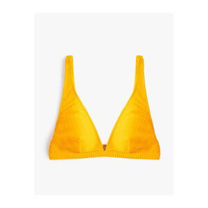 Koton Triangle Bikini Top with Textured Thick Straps