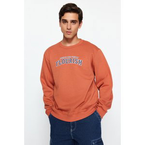 Trendyol Tile Men's Regular/Normal Fit Text Printed Fleece Inside Sweatshirt