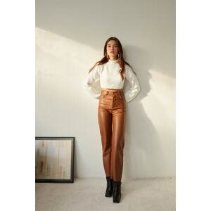 VATKALI Leather Trousers Brown