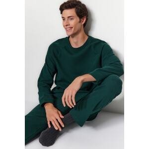 Trendyol Men's Green Regular Fit Waffles Knitted Pajamas Set