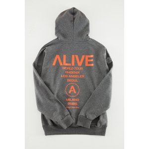 Trendyol Men's Anthracite Melange Oversize/Wide-Fit Hooded Text Printed Back Sweatshirt