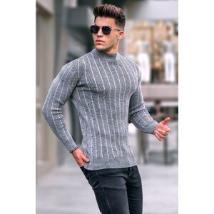 Madmext Gray Half Turtleneck Knitwear Sweater 5761