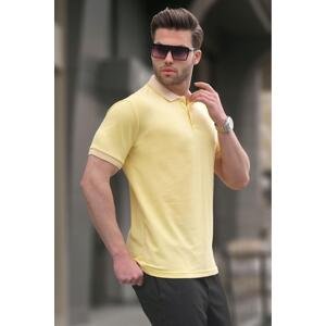 Madmext Men's Yellow Regular Fit Polo Neck T-Shirt 6105