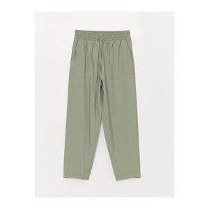 LC Waikiki Comfortable Linen Look Women's Trousers with Elastic Waist