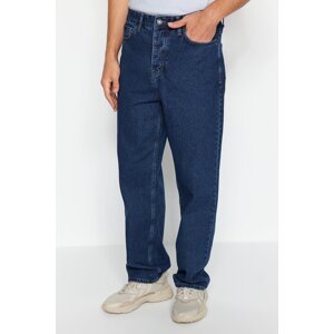Trendyol Pánské Námořnická modrá Baggy Fit Jeans Džínové kalhoty