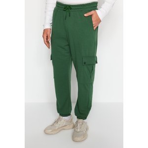 Trendyol Men's Green Oversize/Wide Fit Cargo Pocket Thick Elastic Cuff Sweatpants