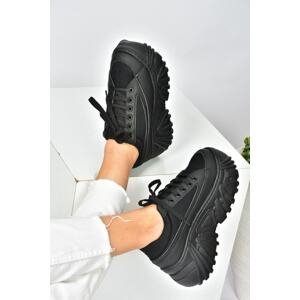Fox Shoes Black Thick Soled Casual Sneaker Sports Shoes