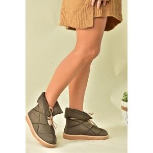 Fox Shoes Khaki Fabric Daily Women's Boots