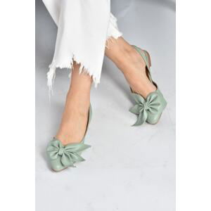 Fox Shoes Women's Green Ribbon Detailed Ballerinas