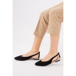 Fox Shoes Black/Tan Women's Ballerinas