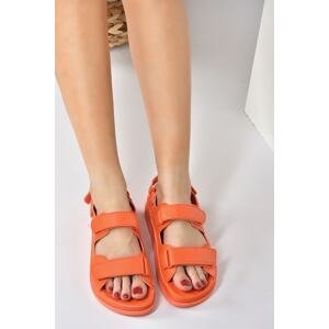 Fox Shoes Orange Velcro Daily Women's Sandals