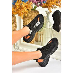 Fox Shoes Black Fabric Women's Sports Shoes
