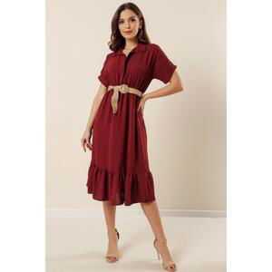 By Saygı Shirt Collar Belted Ayrobin Dress